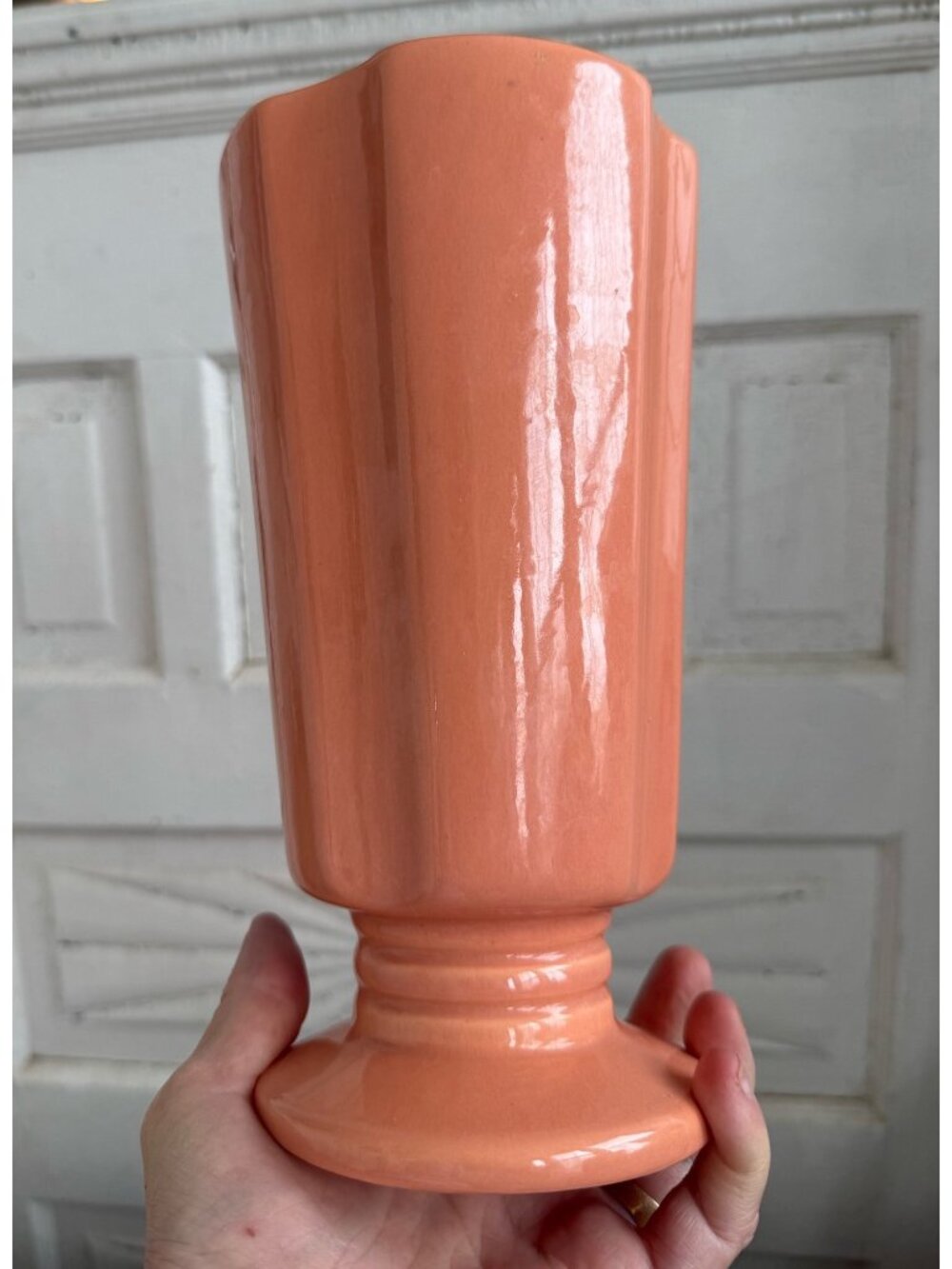 Vintage MCM Haeger Peach Art Pottery Vase #305 - Picture 8 of 8